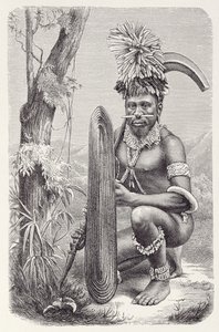 ソロモン諸島の戦士、人類の歴史、第1巻、フリードリヒ・ラッツェル教授、1896年 作： English School